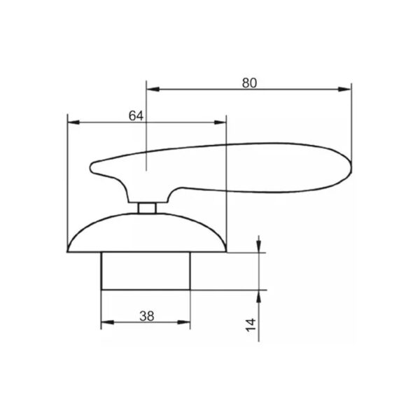Manija Campana Para Llave De Gas Lujo Fv 0801.11.0 Cromo - Imagen 2