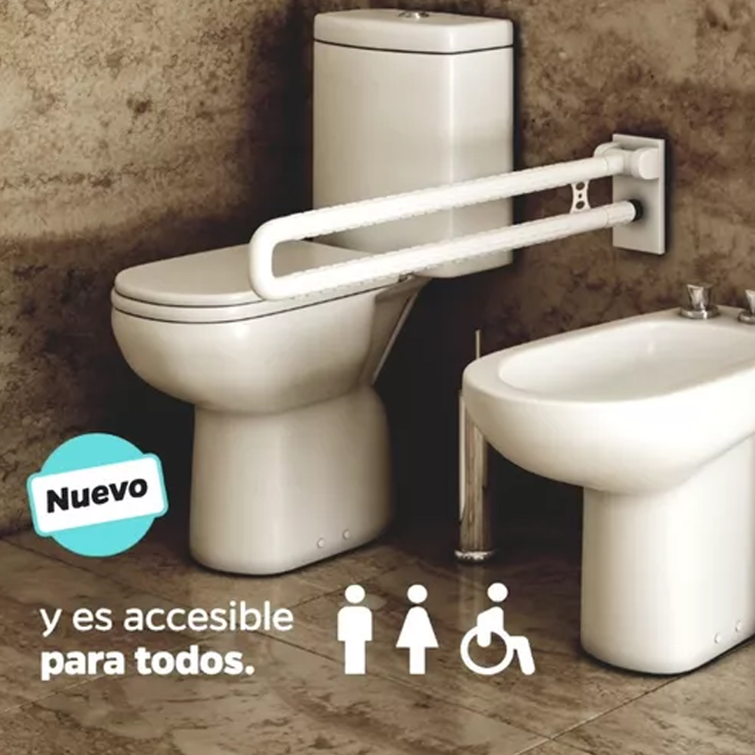 Inodoro Largo Alto Discapacitados + Mochila Apoyo Pringles - Imagen 3