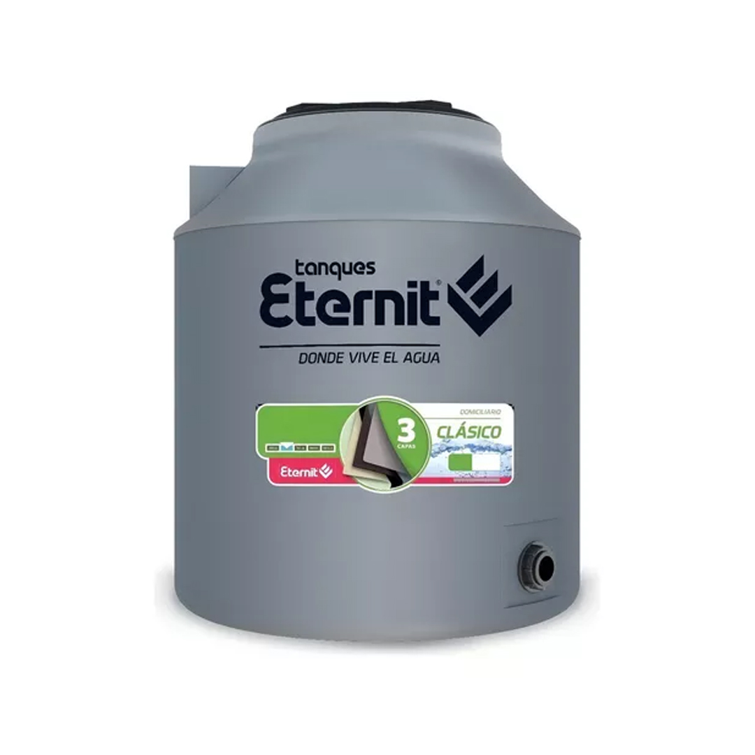 Tanque de agua Eternit Clásico Clásico tricapa vertical polietileno 1000L de 1370 mm x 1050 mm