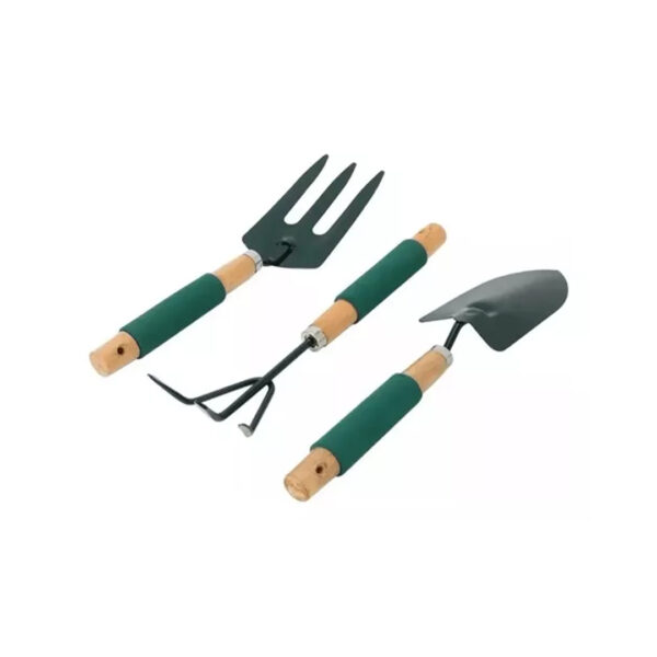 Set X3 Piezas De Jardineria Pala Rastrillo Removedor Grande