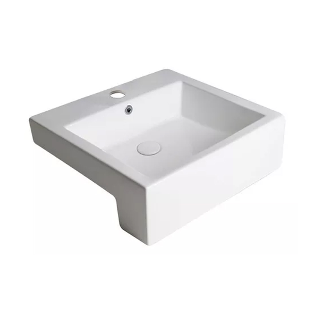 Bacha Baño Dongio Semiencastrada Ferrum Tori Lks18-b Mono Acabado Brillante Color Blanco