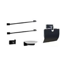 Kit Accesorios Baño 5 Piezas Negro Black Vintage X 2 Barral