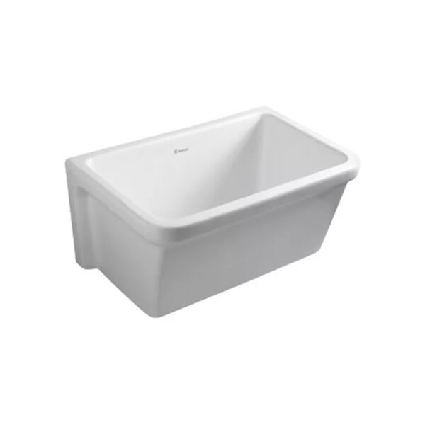 Ferrum pileta bacha de lavadero de loza pfc 55x37 acabado brillante color blanco