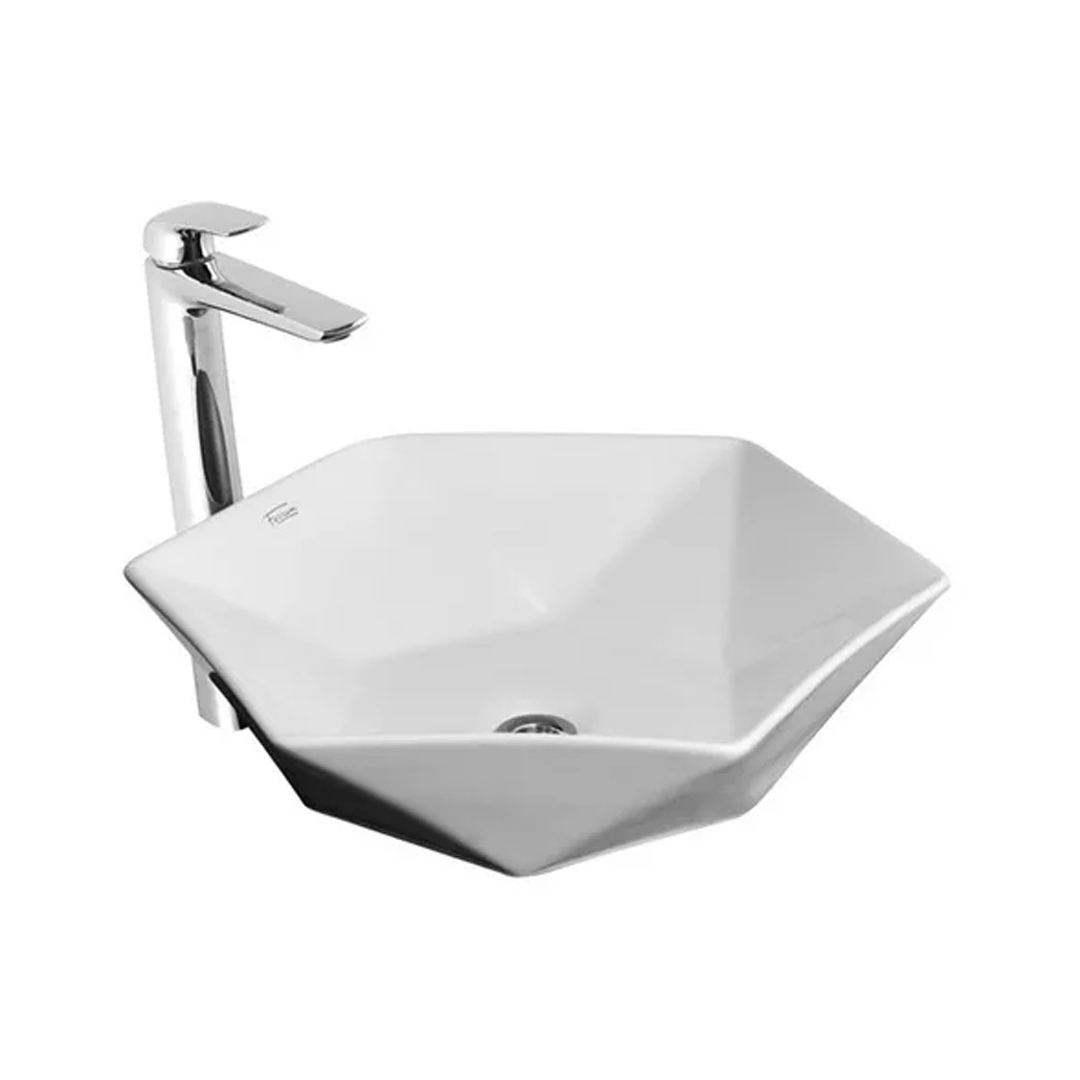 Bacha Baño Ferrum Milos Estrella Lk422 Lavatorio Apoyo Color Blanco