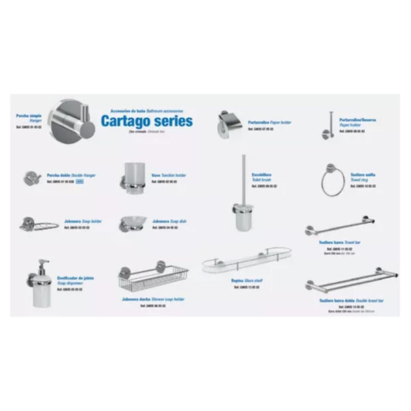 Percha Doble Toallero Accesorio Genebre Genwec Cartago Cromo - Imagen 2
