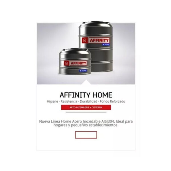 Tanque de agua Affinity Home vertical acero inoxidable 1000L de 141 cm x 97 cm - Imagen 2