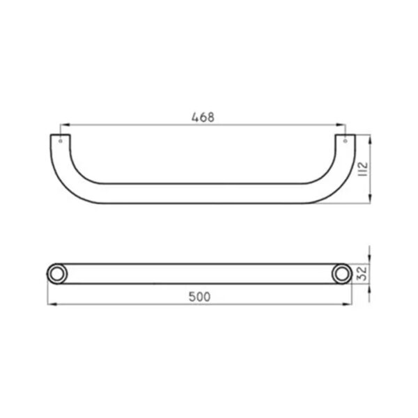 Accesorio Ferrum Espacio Barral Fijo Recto 50cm Vefr5 Baño - Imagen 2