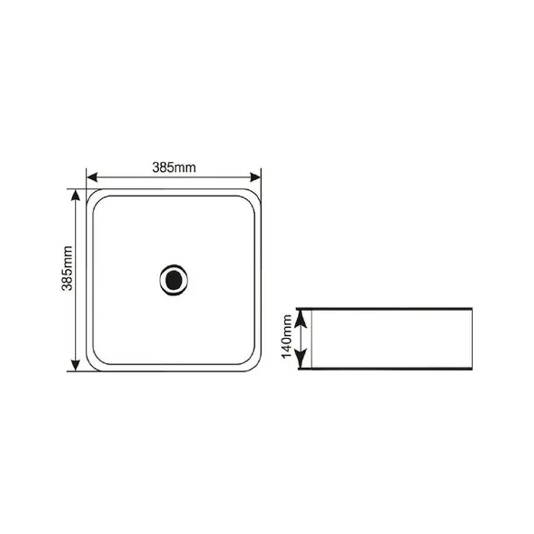 Bacha de apoyo Piazza A423 loza porcelana sanitaria baño acabado esmaltado color blanco - Imagen 2