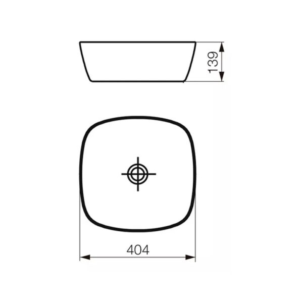 Bacha Cuadra Slim Tori Ferrum Blanco 40x40 Lk434 - Imagen 2