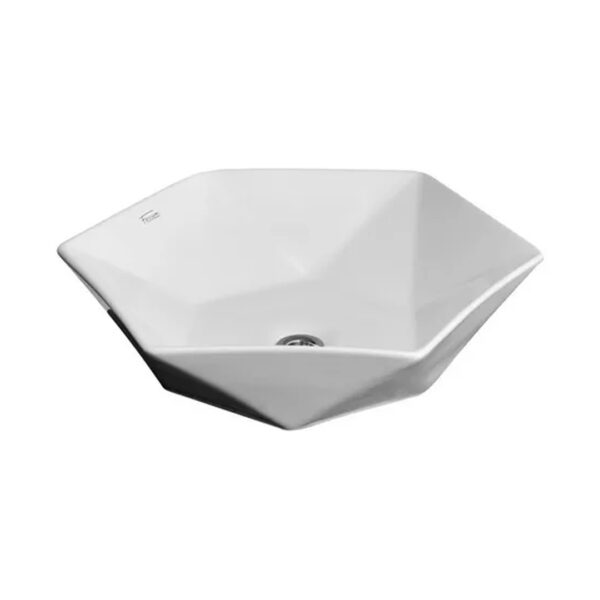 Bacha Baño Ferrum Milos Estrella Lk422 Lavatorio Apoyo Color Blanco - Imagen 2