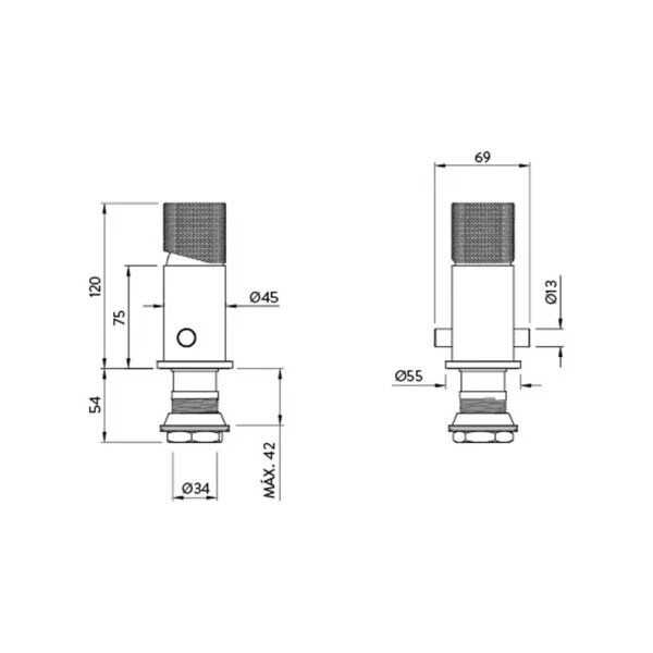 Grifería Baño Bidet Peirano Monocomando Fabric Black 70-200n - Imagen 2