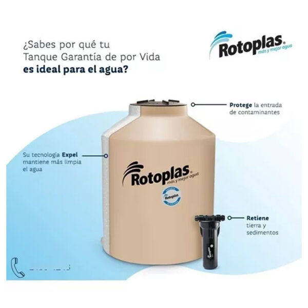 Tanque De Agua Rotoplas 4 Capas 1100 Flotante Base Garantia - Imagen 2