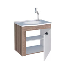 Vanitory Mueble Colgante Baño 50 Cms Madera Bacha Lavatorio