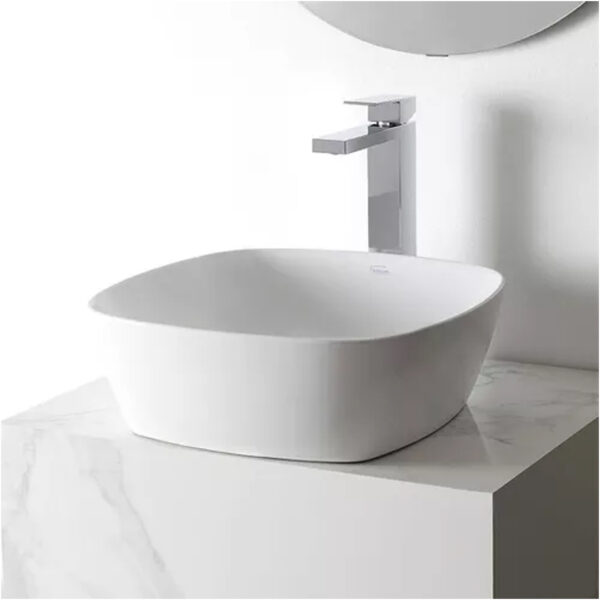 Bacha Cuadra Slim Tori Ferrum Blanco 40x40 Lk434 - Imagen 3