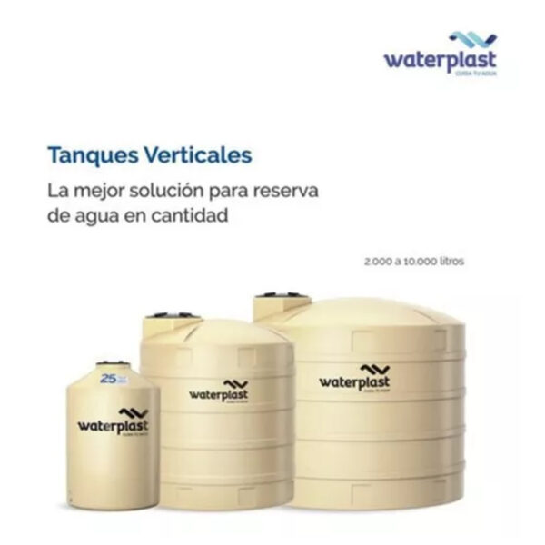 Tanque de agua Waterplast Vertical Tricapa polietileno 5000L de 209 cm x 193 cm - Imagen 3