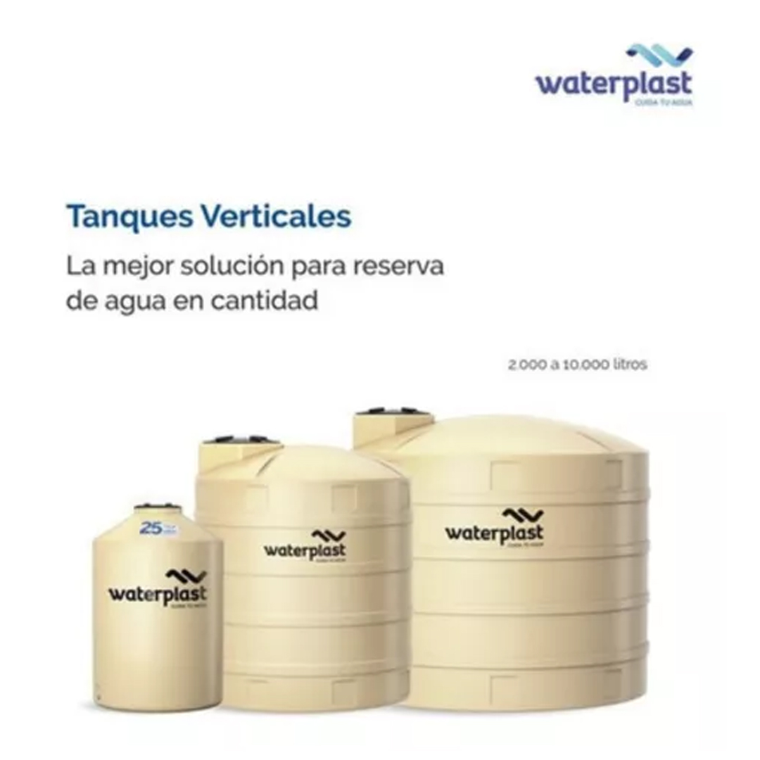Tanque de agua Waterplast Vertical Tricapa polietileno 5000L de 209 cm x 193 cm - Imagen 3