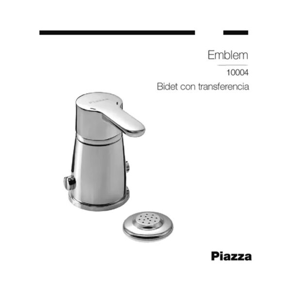 Griferia Bidet Monocomando Bide Baño Piazza Emblem Cromo - Imagen 5