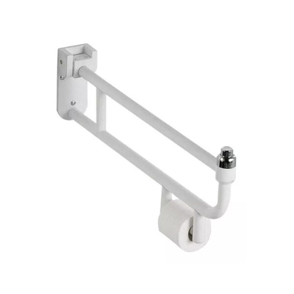 Barral Rebatible Ferrum Porta Rollo Boton Discapacitados Color Blanco