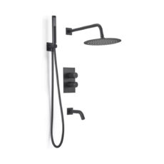 Griferia Ducha Peirano Monocomando Fabric Black 80-200n Acabado Mate Color Negro