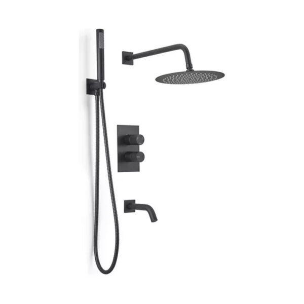 Griferia Ducha Peirano Monocomando Fabric Black 80-200n Acabado Mate Color Negro