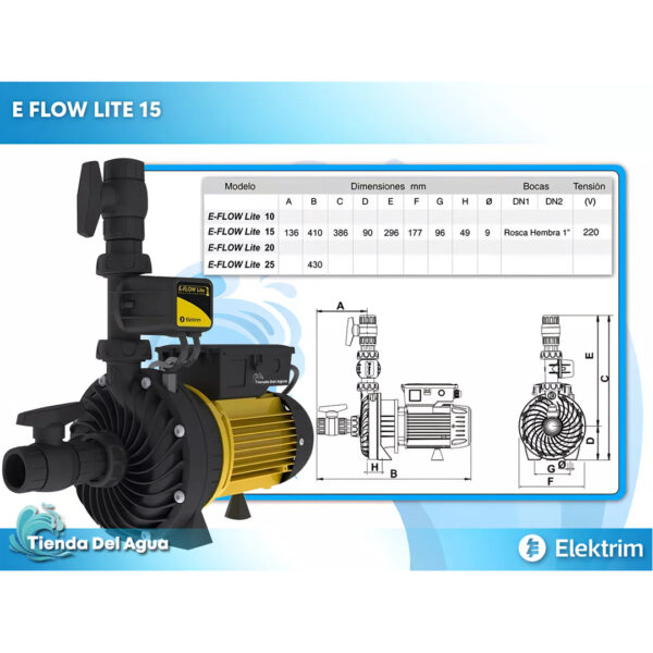 Bomba Presurizadora Elektrim E-flow Lite 15 3 Baños Elevado - Imagen 2