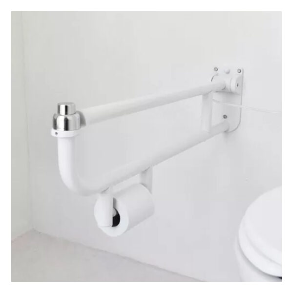 Barral Rebatible Ferrum Porta Rollo Boton Discapacitados Color Blanco - Imagen 2