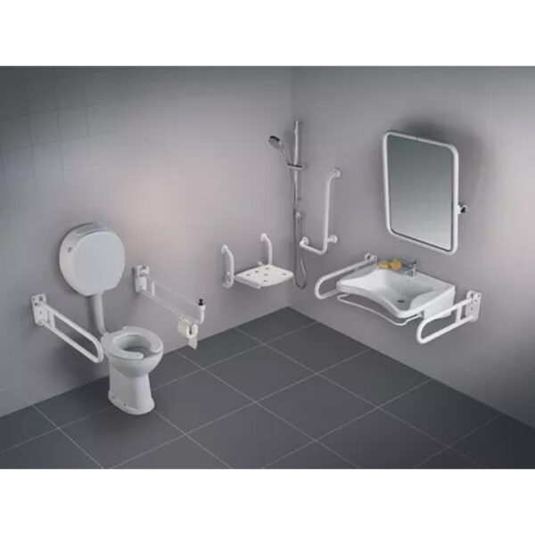 Barral Rebatible Ferrum Porta Rollo Boton Discapacitados Color Blanco - Imagen 4
