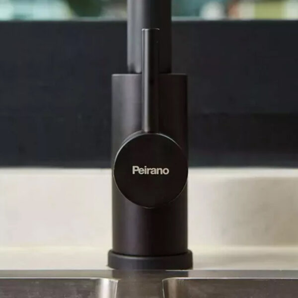 Griferia Monocomando Cocina Peirano Valencia Black Rociador Acabado Mate Color Negro - Imagen 5