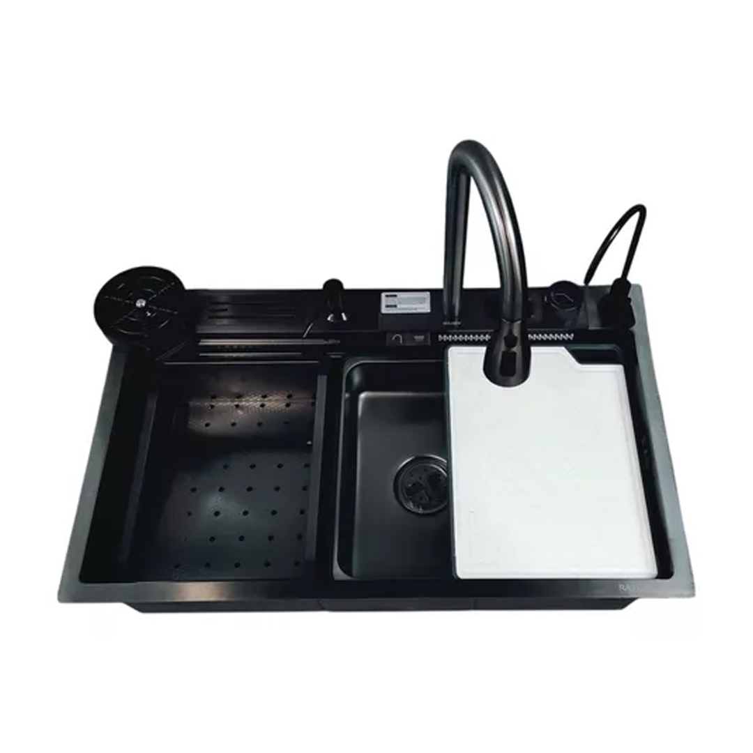 Bacha De Cocina Multifuncion Tabla Grifo Lava Copas Cascada - Imagen 4