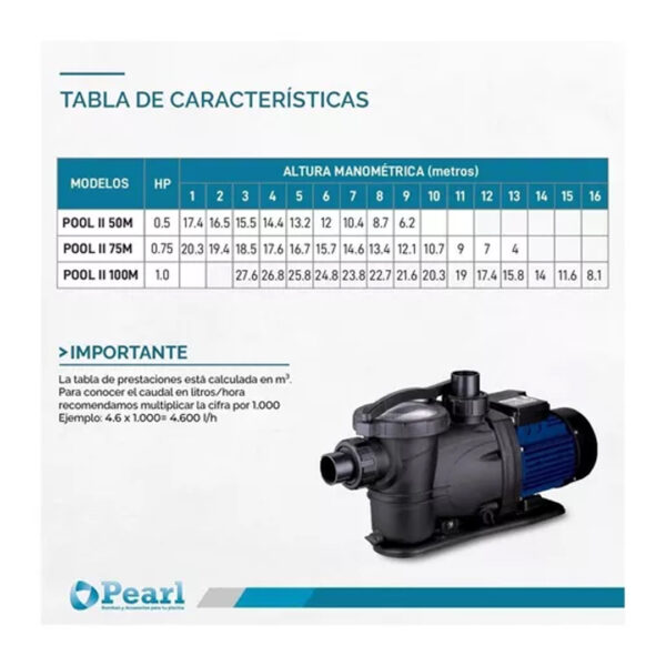 Bomba Pileta Autocebante Pearl Pool Ii 100 1 Hp - Imagen 9