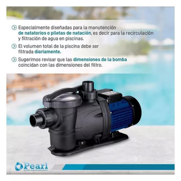 Bomba Pileta Autocebante Pearl Pool Ii 100 1 Hp - Imagen 8