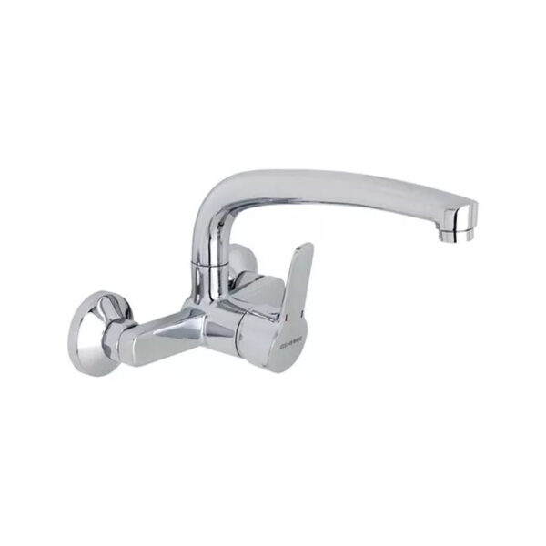 Grifería Monocomando Cocina Pared Genebre Basik 61192 Cromo