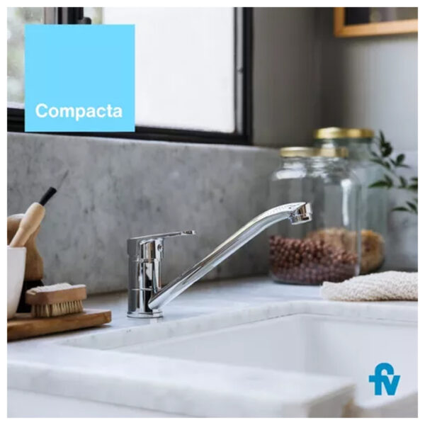 Griferia Fv Compacta 0411.01/m4 Cocina Mesada Monocomando Acabado Brillante Color Cromo - Imagen 2