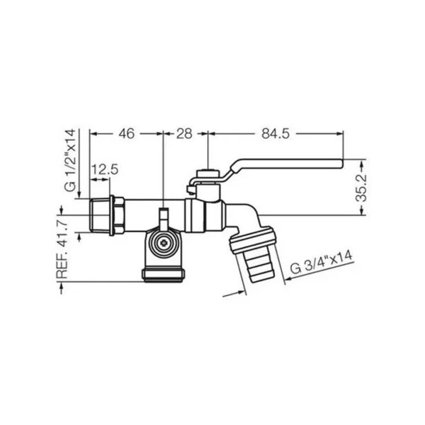 Canilla Combinada Para Lavarropa Fv Esférica 436.04-13 Mm - Imagen 2