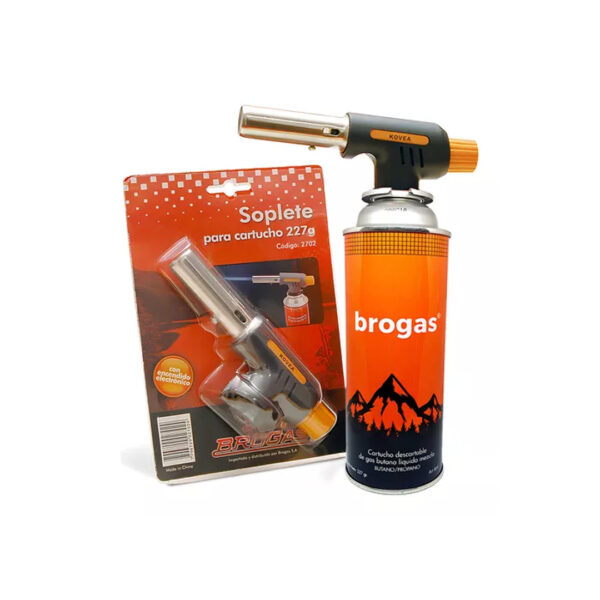 Soplete Flambeador Soldador Encendido Electronico Brogas Color Naranja - Imagen 2