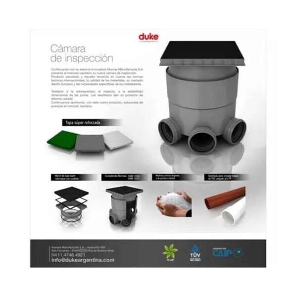 Camara De Inspección Pvc Duke 40x40 Super Reforzada - Imagen 2