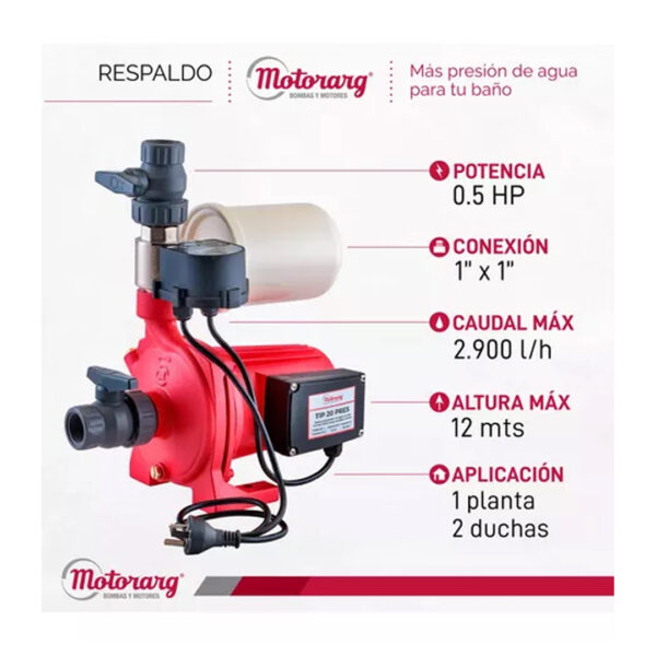 Bomba Presurizadora Motorarg Tip Pres 14 - Imagen 6