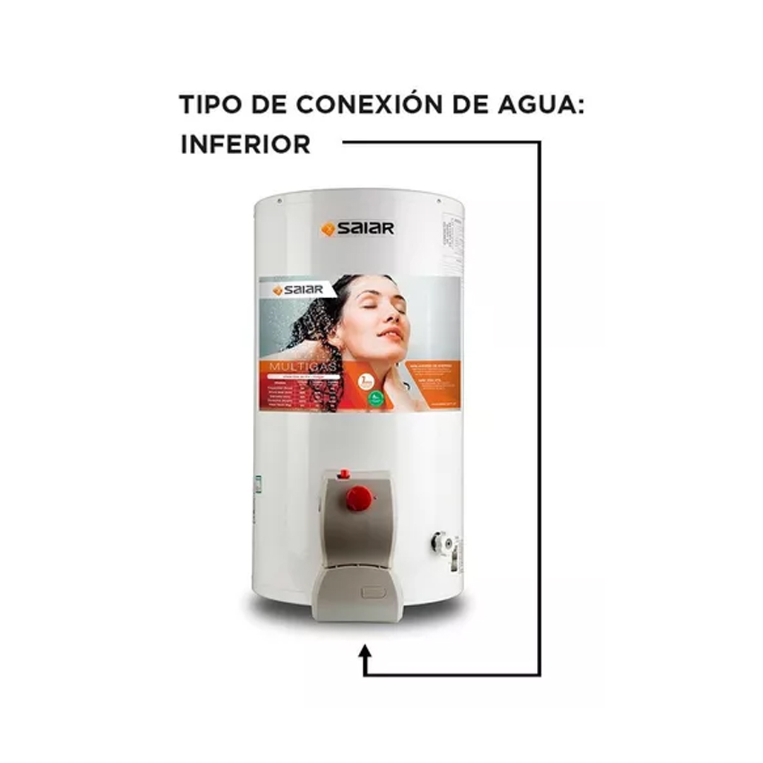 Termotanque Multi Gas De Colgar 50 Litros Saiar Rheem Tcg050 Color Blanco - Imagen 5