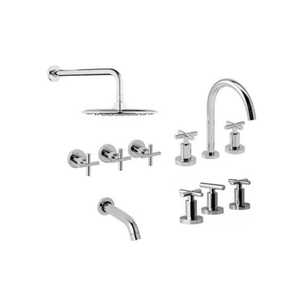 Juego Combo Griferías Piazza Novara Lavatorio Bidet Ducha