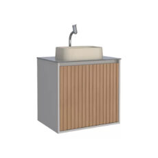 Vanitory Mueble Colgante Baño Nordico Madera Sin Bacha 60 Cm