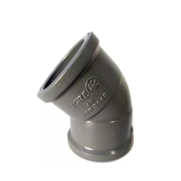 Codo 45° Soldable Gris Tigre Pegar Piscina Riego 40 Mm