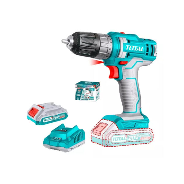 Taladro Atornillador inalámbrico 10mm 20v Incluye Bateria y Cargador de Ultima Tecnologia Calidad TOTAL - Imagen 4