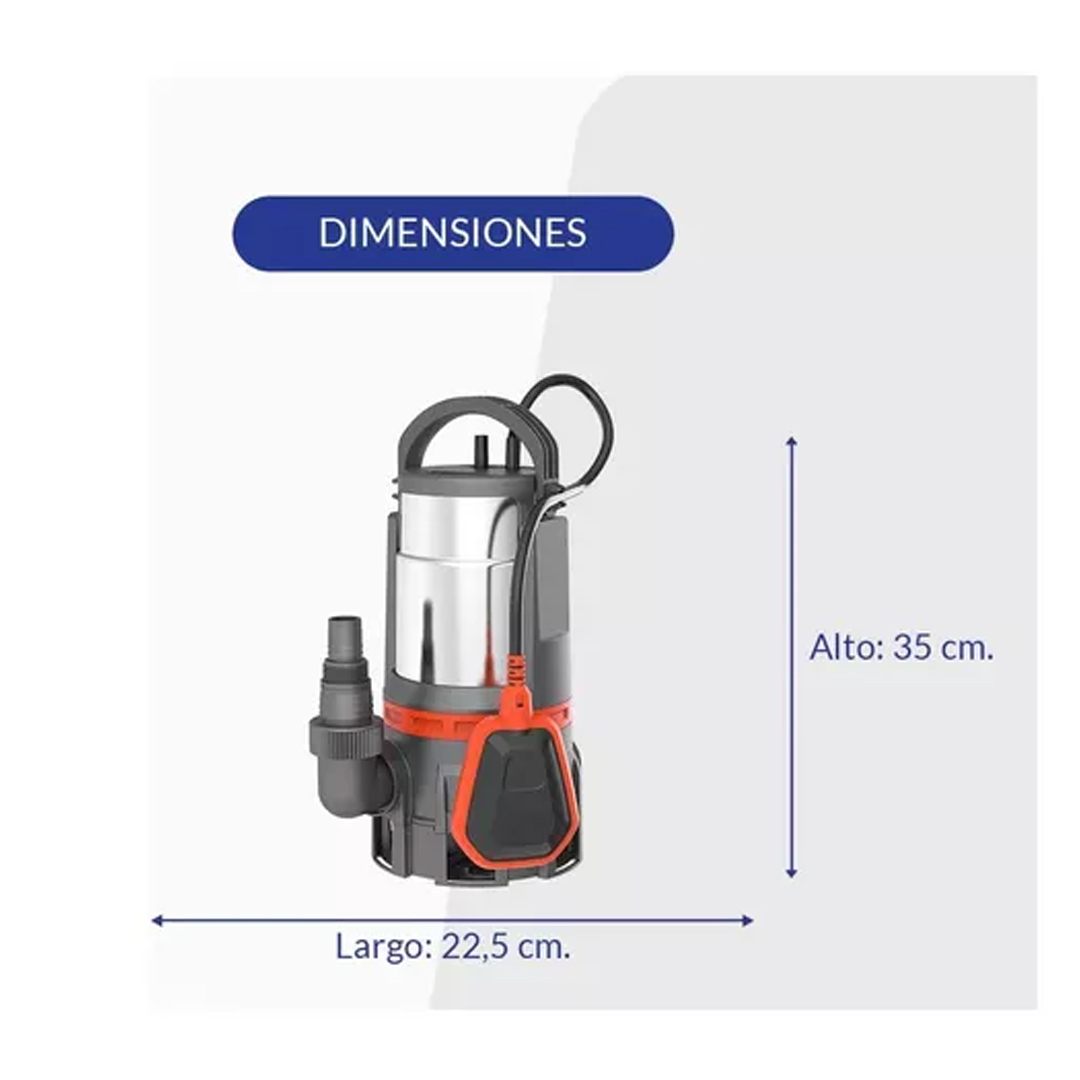 Bomba Sumergible Desagote Leo Eks 750 Psw 1 Hp Aguas Sucias - Imagen 3
