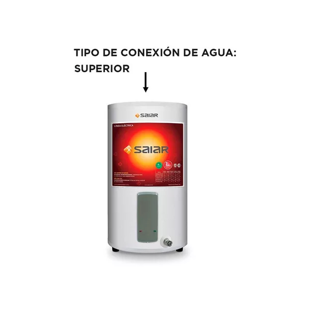 Termotanque Eléctrico 55 Lts Saiar De Pié Conexión Superior Color Blanco TEPC055 - Imagen 4