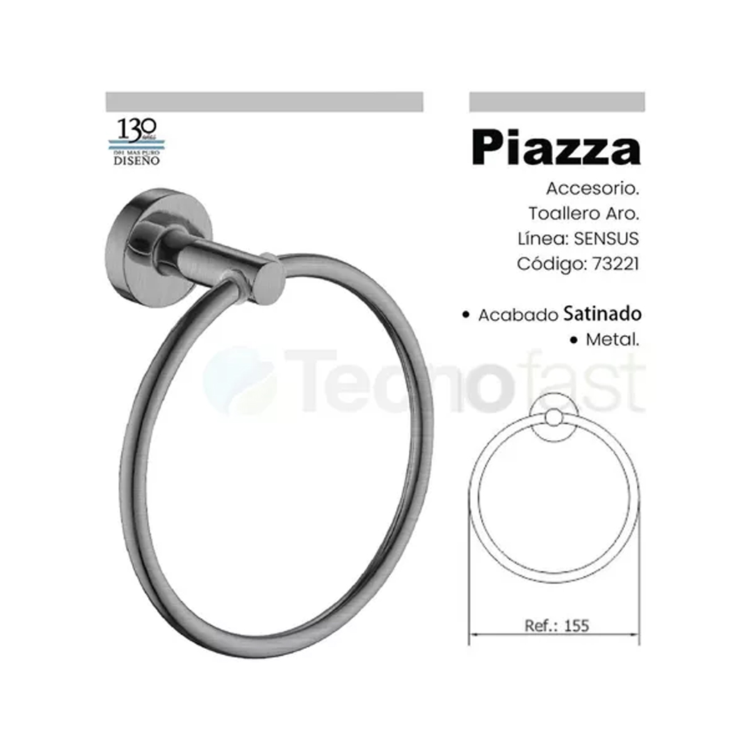 Kit Accesorios Baño Set Piazza 73228SS Sensus 4 Piezas Juego Acero - Imagen 4