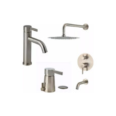 Set Baño Lavatorio + Bidet + Ducha Peirano Steel Monocomando