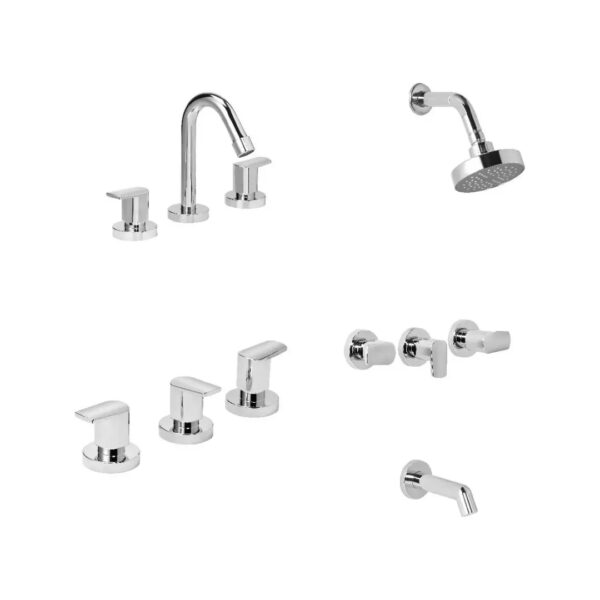 Griferia Lavatorio Bidet Ducha Piazza Hydros Viva Ceramico