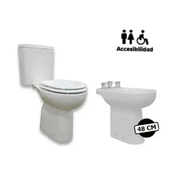 Set Combo Baño Discapacitados Inodoro Alto + Mochila + Bidet