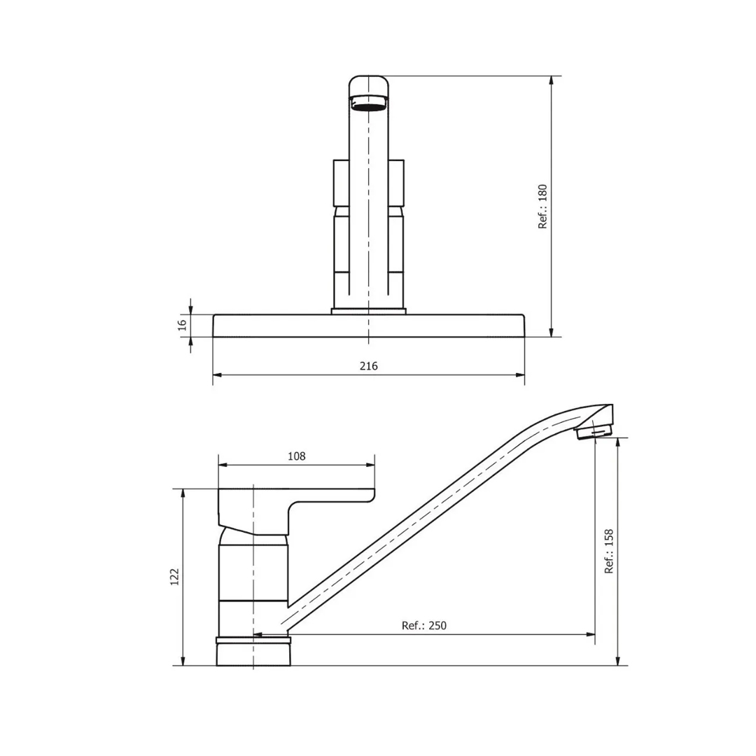 Grifo de cocina monocomando Piazza Emblem 10015 acabado cromado - Imagen 2