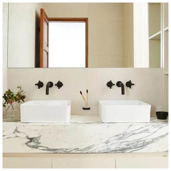Grifería Bacha Peirano Black Velvet 62-190 Negro Mate Pared - Imagen 2